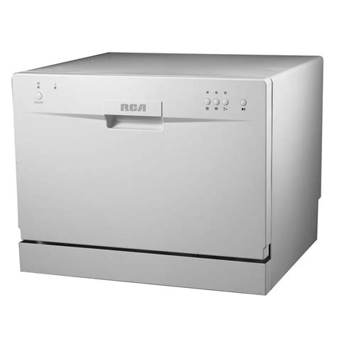 Rca Electronic Countertop Dishwasher In White With 6 Place Setting Capacity